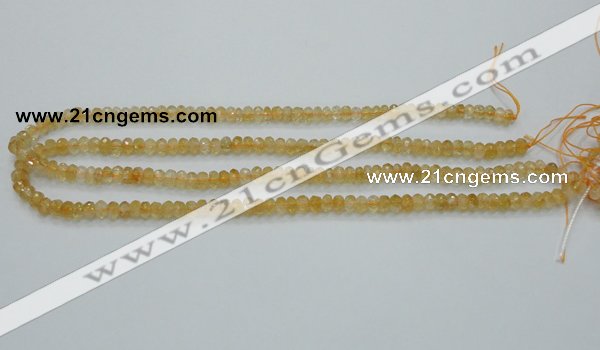 CCR07 15.5 inches 4*6mm faceted rondelle natural citrine gemstone beads