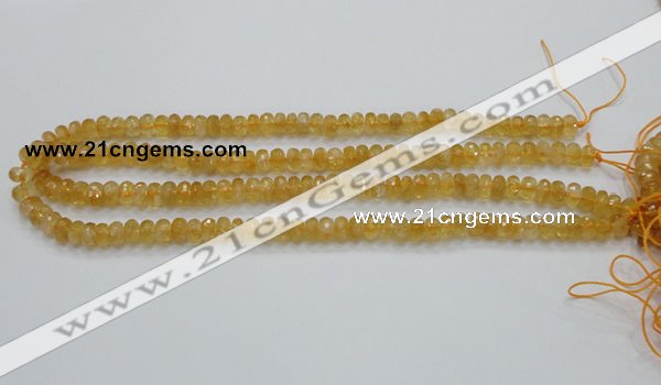 CCR08 15.5 inches 5*8mm faceted rondelle natural citrine gemstone beads