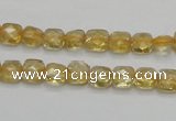 CCR12 15.5 inches 7*7mm faceted square natural citrine gemstone beads