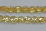 CCR14 15.5 inches 8*8mm faceted square natural citrine gemstone beads