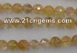 CCR153 15.5 inches 8mm faceted round natural citrine gemstone beads