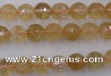 CCR154 15.5 inches 9mm faceted round natural citrine gemstone beads