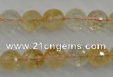 CCR156 15.5 inches 11mm faceted round natural citrine beads