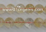 CCR157 15.5 inches 12mm faceted round natural citrine beads