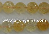 CCR159 15.5 inches 14mm faceted round natural citrine beads