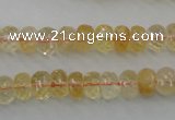 CCR161 15.5 inches 5*8mm faceted rondelle natural citrine beads