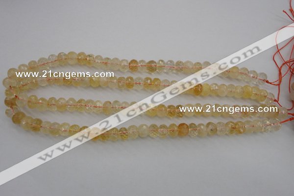 CCR162 15.5 inches 7*10mm faceted rondelle natural citrine beads