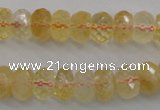 CCR163 15.5 inches 7*12mm faceted rondelle natural citrine beads