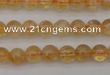 CCR165 15.5 inches 6mm round natural citrine beads wholesale