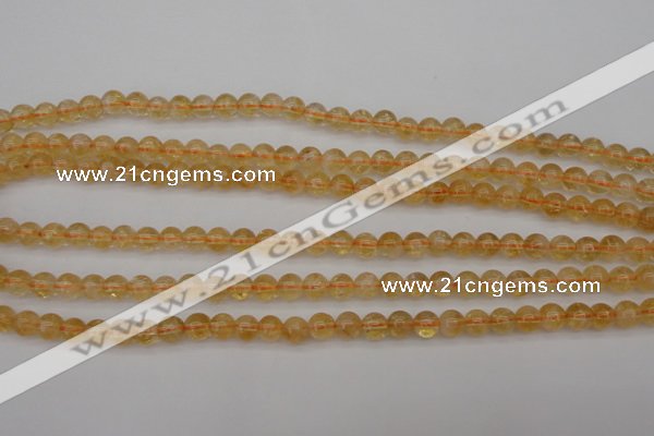 CCR165 15.5 inches 6mm round natural citrine beads wholesale