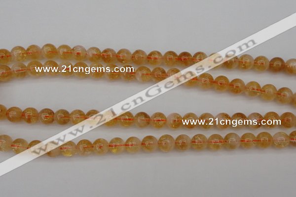 CCR166 15.5 inches 8mm round natural citrine beads wholesale