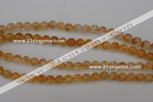 CCR167 15.5 inches 10mm round natural citrine beads wholesale