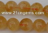 CCR168 15.5 inches 12mm round natural citrine beads wholesale