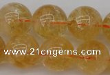 CCR169 15.5 inches 14mm round natural citrine beads wholesale