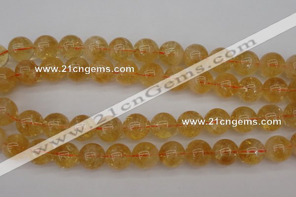 CCR169 15.5 inches 14mm round natural citrine beads wholesale