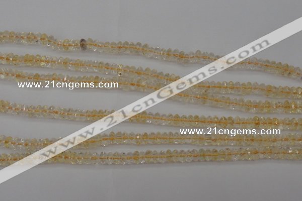 CCR171 15.5 inches 3*5mm faceted rondelle natural citrine beads