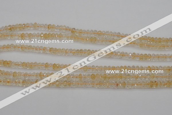 CCR172 15.5 inches 4*6mm faceted rondelle natural citrine beads