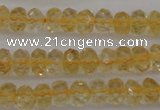 CCR173 15.5 inches 4*6mm faceted rondelle natural citrine beads