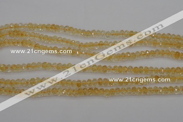 CCR173 15.5 inches 4*6mm faceted rondelle natural citrine beads