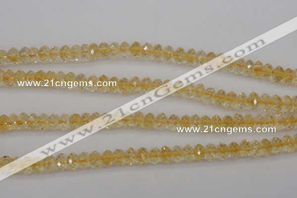 CCR174 15.5 inches 5*8mm faceted rondelle natural citrine beads