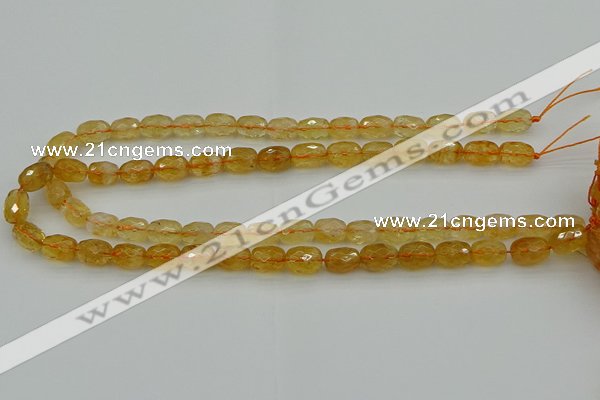 CCR178 15.5 inches 8*12mm faceted drum citrine gemstone beads