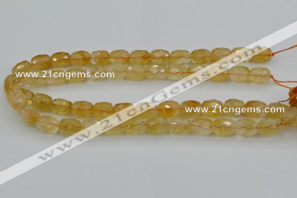 CCR180 15.5 inches 11*14mm faceted drum citrine gemstone beads