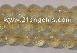 CCR203 15.5 inches 10mm faceted round natural citrine gemstone beads