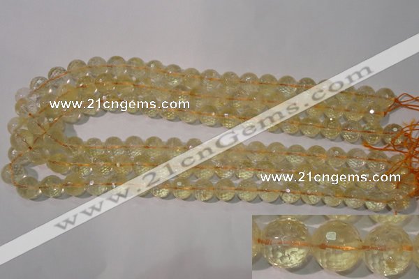 CCR203 15.5 inches 10mm faceted round natural citrine gemstone beads