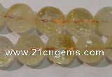 CCR205 15.5 inches 14mm faceted round natural citrine gemstone beads