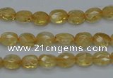 CCR21 15.5 inches 6*7mm faceted oval natural citrine gemstone beads