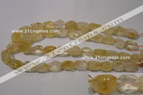 CCR215 15.5 inches 15*20mm faceted nuggets natural citrine beads