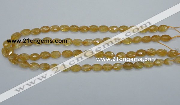 CCR22 15.5 inches 8*12mm faceted oval natural citrine gemstone beads