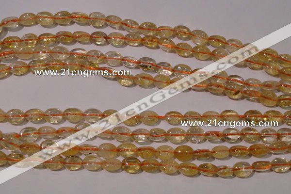 CCR228 15.5 inches 6*9mm oval natural citrine gemstone beads
