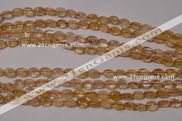 CCR228 15.5 inches 6*9mm oval natural citrine gemstone beads