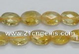 CCR23 15.5 inches 10*14mm faceted oval natural citrine gemstone beads