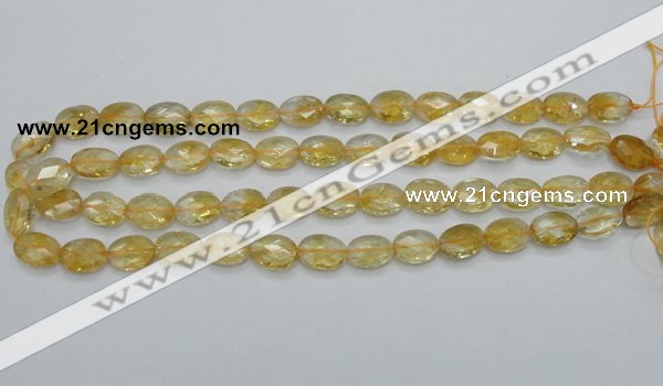 CCR23 15.5 inches 10*14mm faceted oval natural citrine gemstone beads