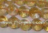 CCR231 15.5 inches 10mm flat round natural citrine gemstone beads