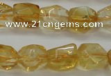 CCR236 15.5 inches 9*12mm nuggets natural citrine gemstone beads