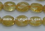 CCR24 15.5 inches 12*16mm faceted oval natural citrine gemstone beads