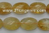 CCR25 15.5 inches 14*19mm faceted oval natural citrine gemstone beads