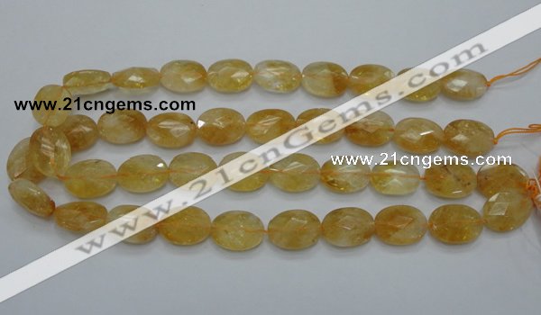 CCR25 15.5 inches 14*19mm faceted oval natural citrine gemstone beads