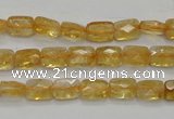 CCR26 15.5 inches 6*7mm faceted rectangle natural citrine beads