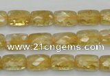 CCR27 15.5 inches 8*12mm faceted rectangle natural citrine beads