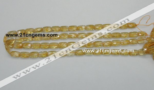 CCR27 15.5 inches 8*12mm faceted rectangle natural citrine beads