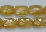 CCR29 15.5 inches 12*16mm faceted rectangle natural citrine beads