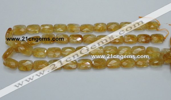 CCR29 15.5 inches 12*16mm faceted rectangle natural citrine beads