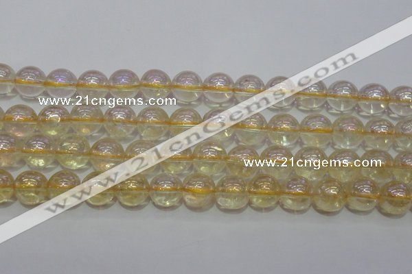 CCR303 15.5 inches 10mm round AB-color natural citrine beads