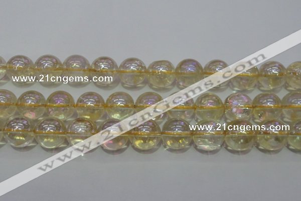 CCR304 15.5 inches 12mm round AB-color natural citrine beads