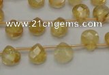 CCR31 15.5 inches 8*10mm faceted briolette natural citrine beads