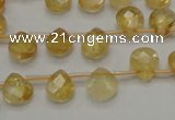 CCR31 15.5 inches 8*10mm faceted briolette natural citrine beads